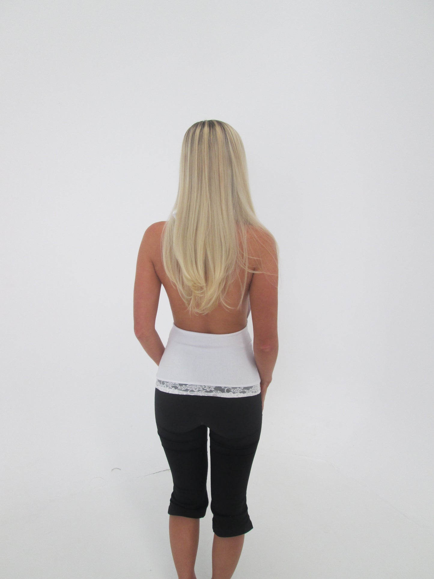 White lace halter top