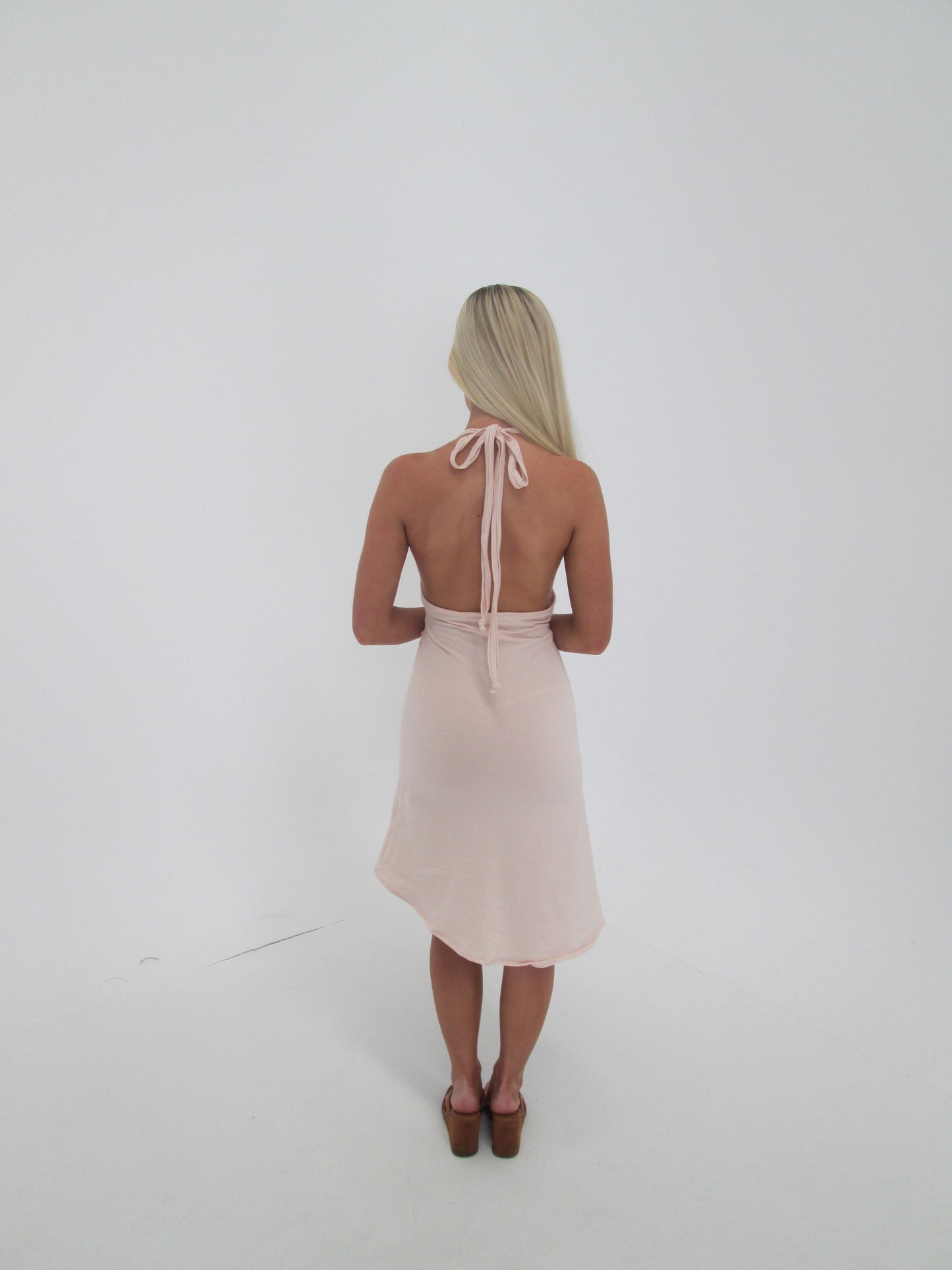 Pink midi halter dress