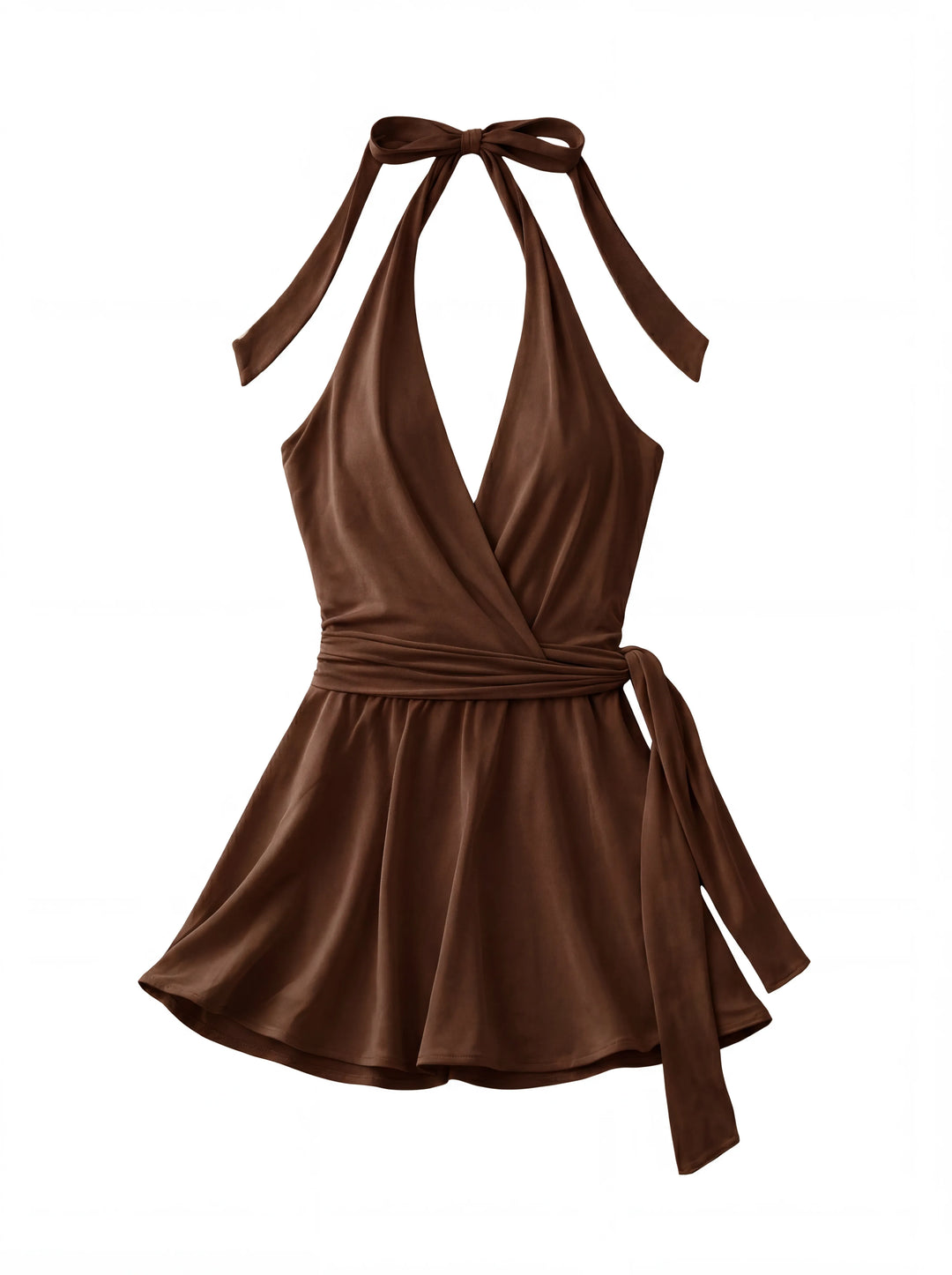 knee length dresses for ladies Palm Halter Mini Dress – KOOKAÏ Australia main image 1