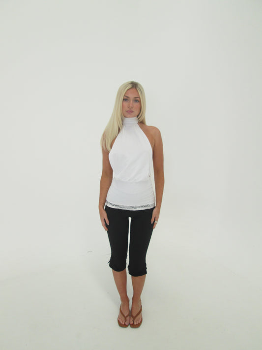 White lace halter top